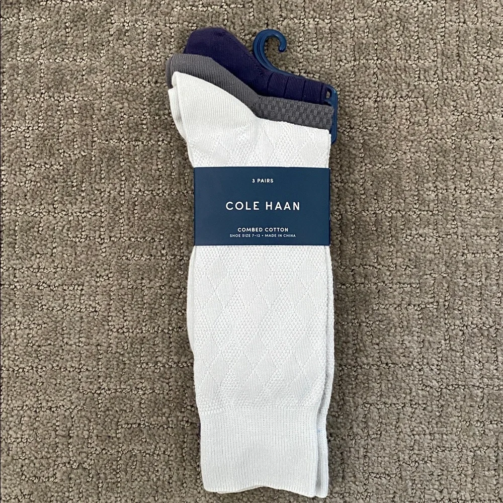 Cole Haan Beige, Gray, and Navy Socks Trio